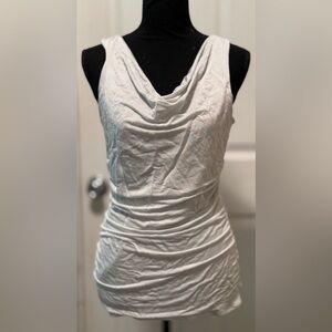 Cache White Ruched Tank Top with Elegant Style